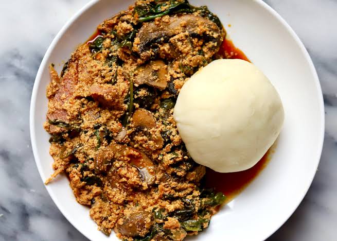 Pounded Yam + Egusi Soup